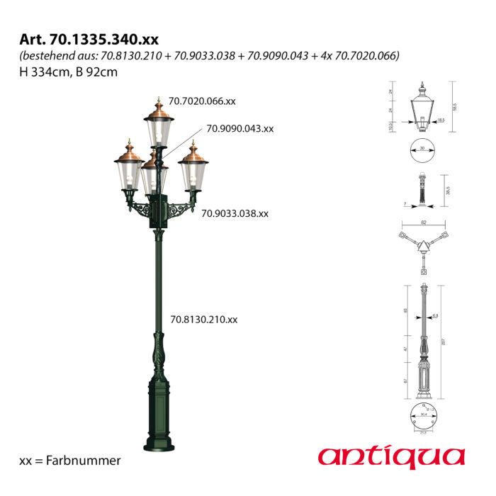 Historischer Kandelaber 4-flammig Amsterdam 1335 – Bild 2