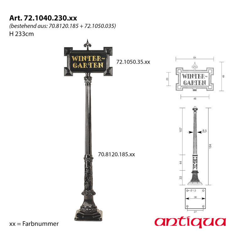 Historisches Hinweisschild auf Mast 70.8120.185... 1040 – Bild 2